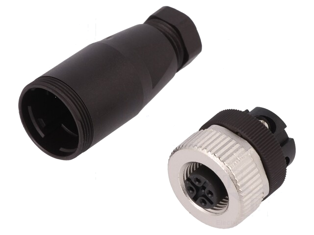 Connector: M12; stekker; vrouwelijk; PIN: 4; binnendraad,gedraaid Connector: M12; stekker; vrouwelijk; PIN: 4; binnendraad,gedraaid